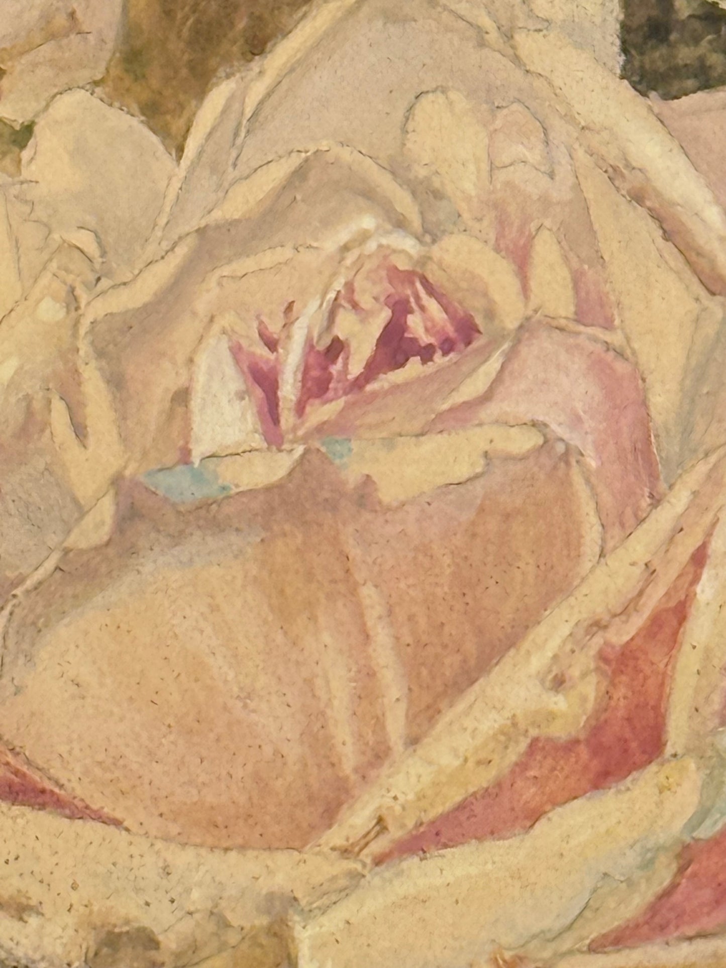 Emil Duelund. Gouache maleri af blomster stilleben. Fra 1950