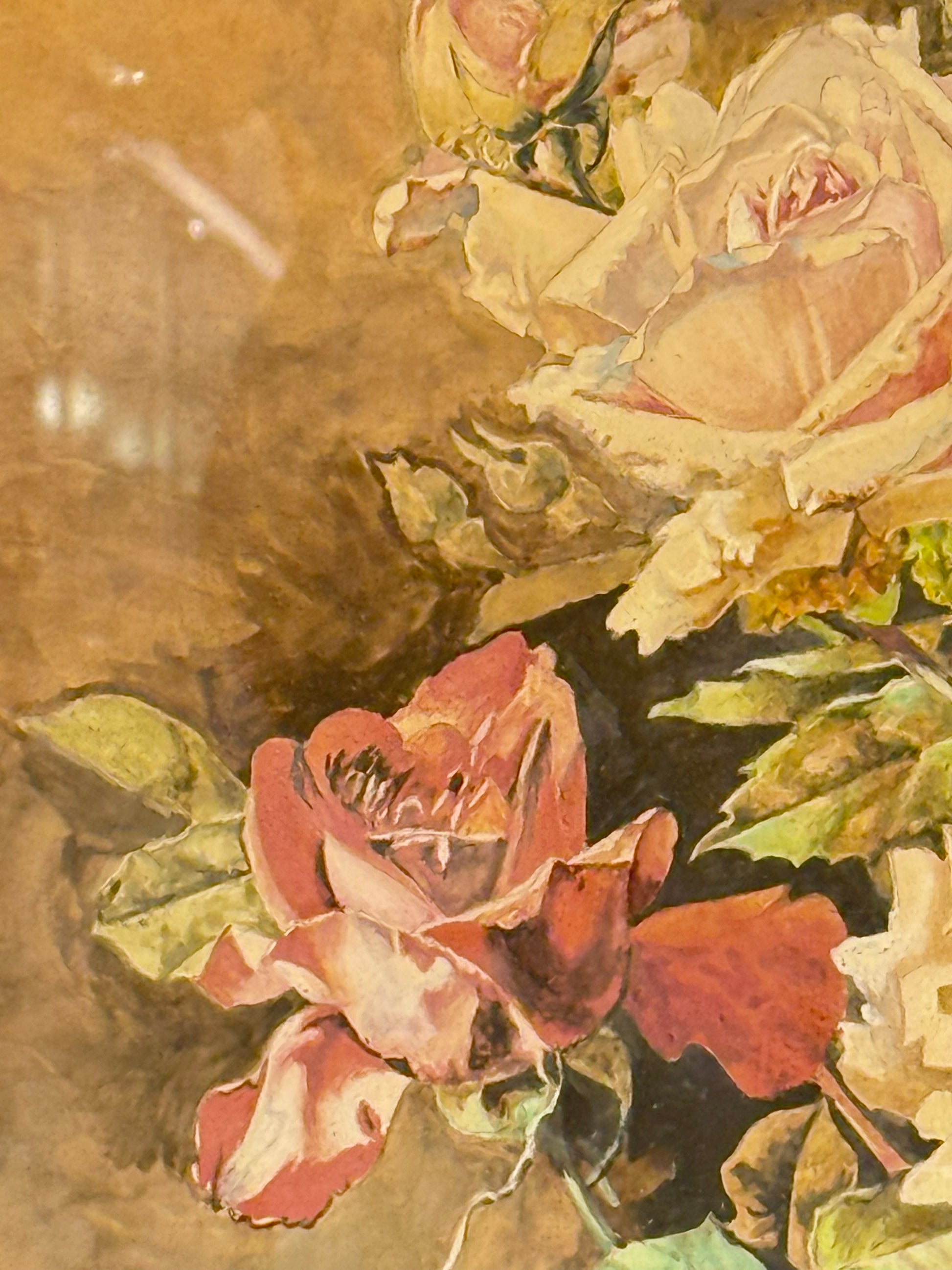 Emil Duelund's gouache painting of a still life with flowers. From the 1950s