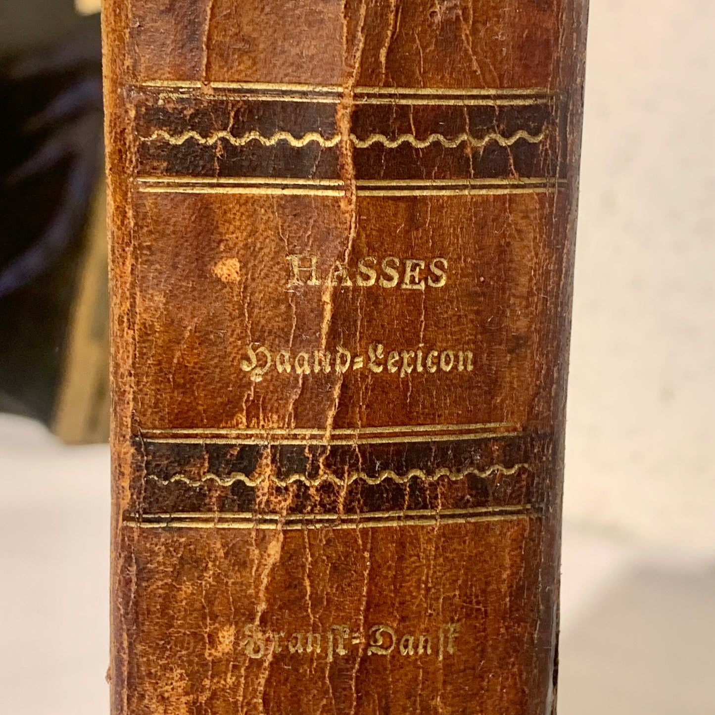 Fransk-Dansk & Dansk-Fransk Haand lexicon, Lauritz Happenhague. Fra 1820.