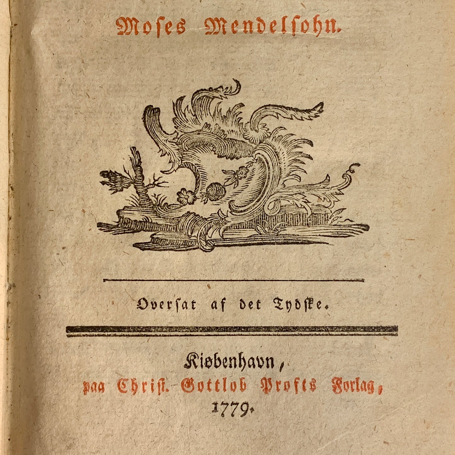 Moses Mendelsohn. Phadon. Antikvarisk bog. 1.Udgave. 1.Oplag. Fra 1779.