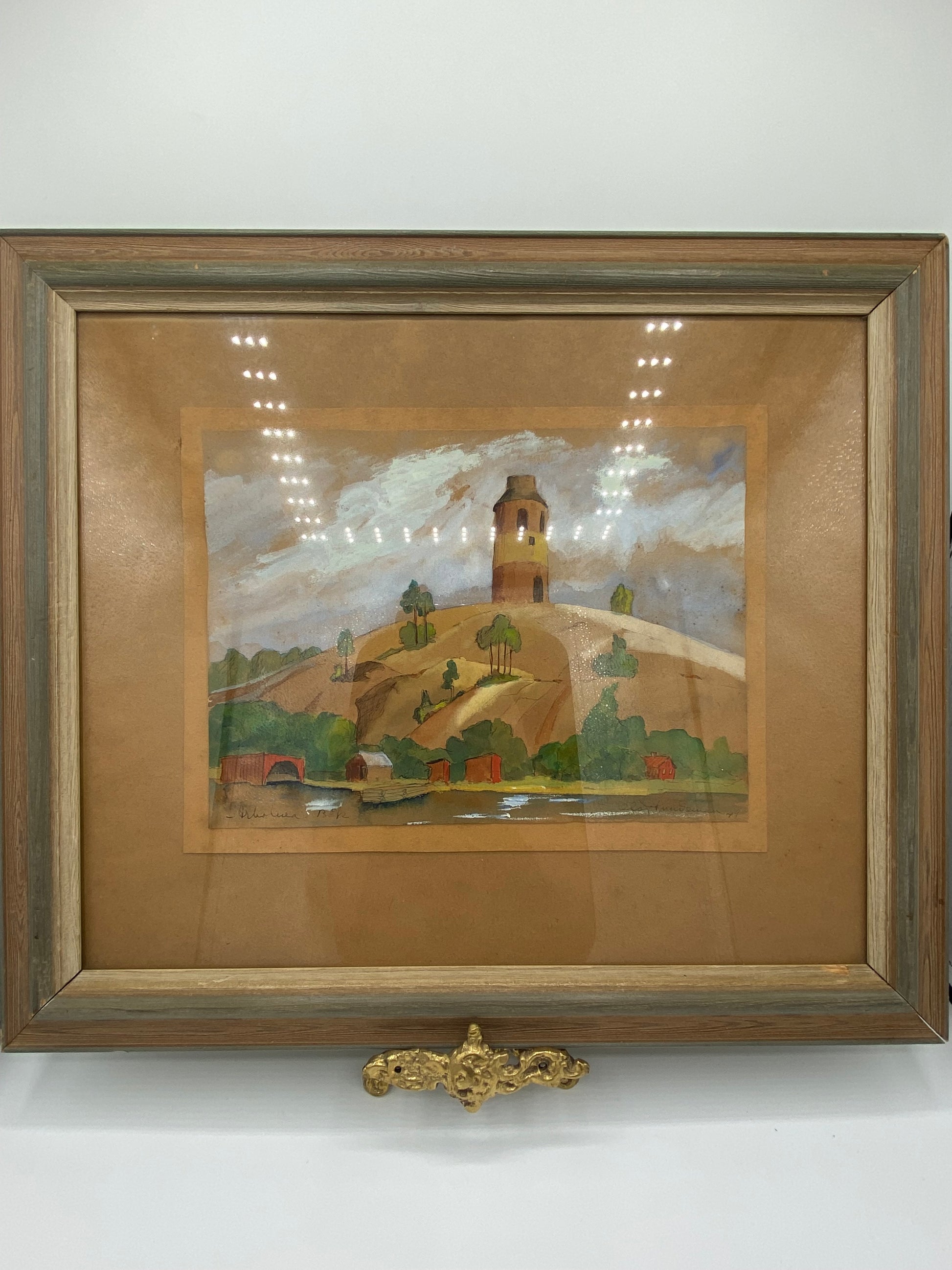Akvarel maleri af Arholma Båk. Sverige. Fra 1949. Signeret