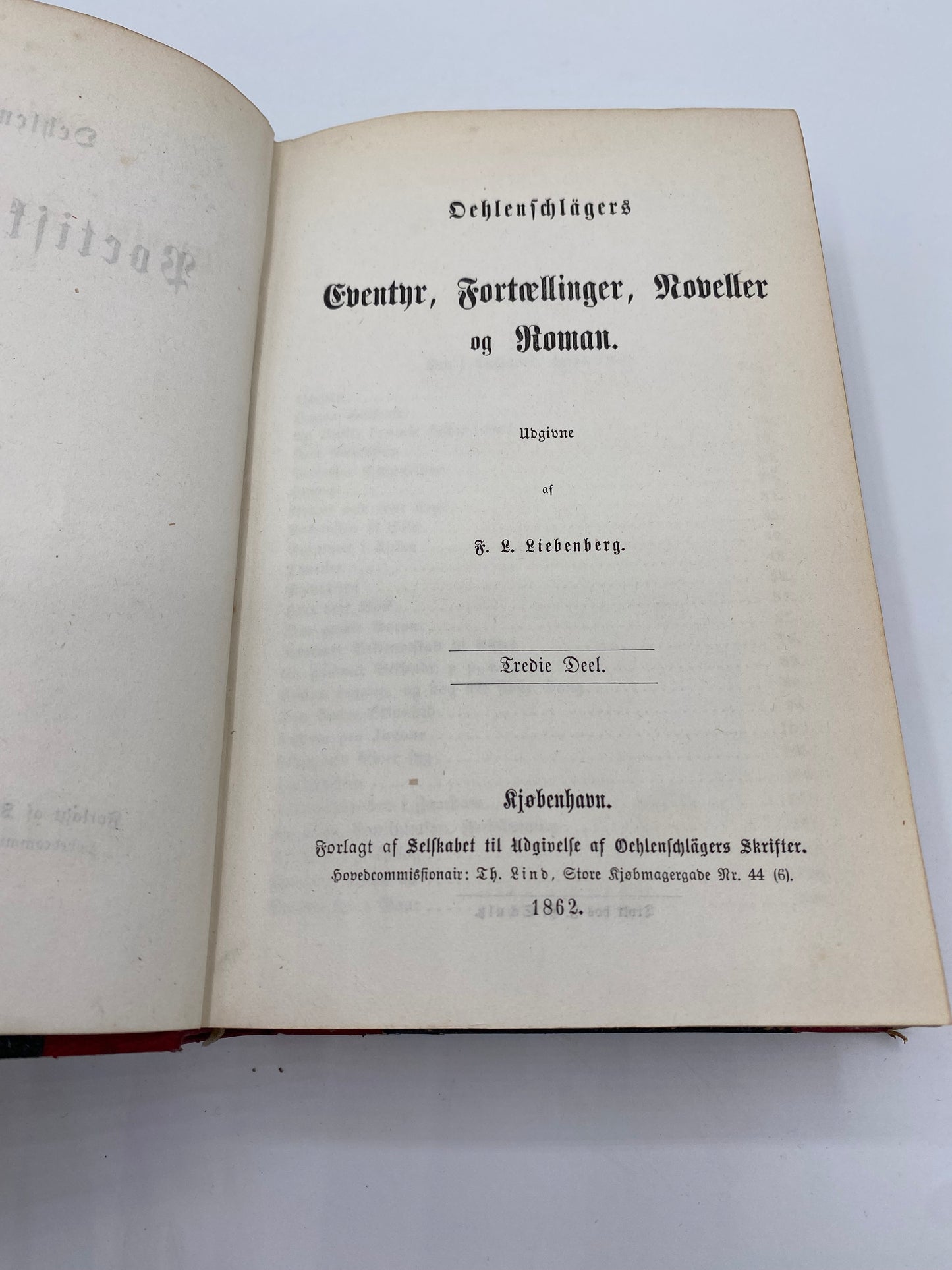 Oehlenschlägers Eventyr, Fortællinger, Noveller og Roman. Af Adam Oehlenschläger. 3. Og 4. Del. Antikvarisk dansk bog. 1. Udgave. 