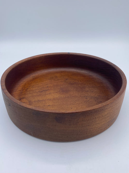 Vintage drejet skål i teak. Dansk. Midt 20. årh