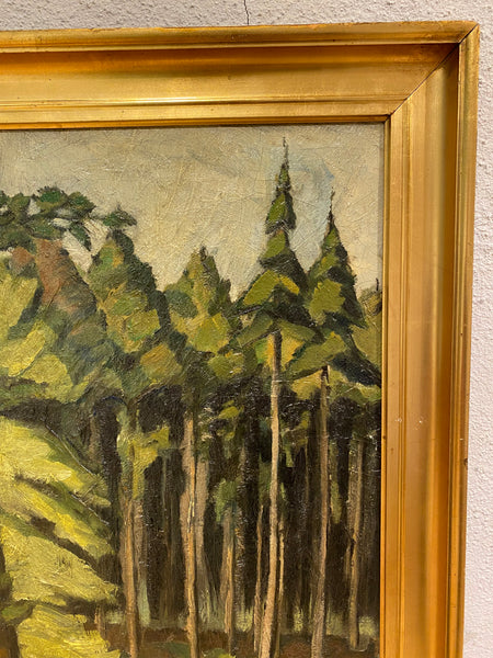 Henning Schiøler (1898-1966). Oliemaleri af Ordrup Krat. Fra 1919.