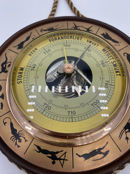 Vintage Barometer med Stjernetegn. Midt 20. årh