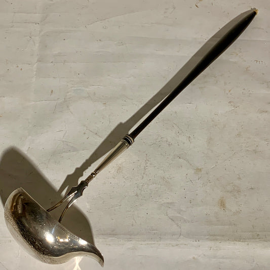 Antik lang sølv punch ske, fra 1842.