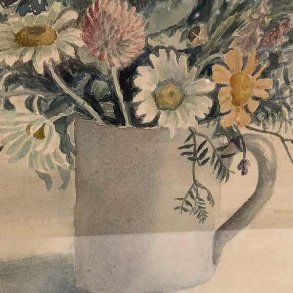 Ella Shallritser. Blomster akvarel maleri, fra 1942.