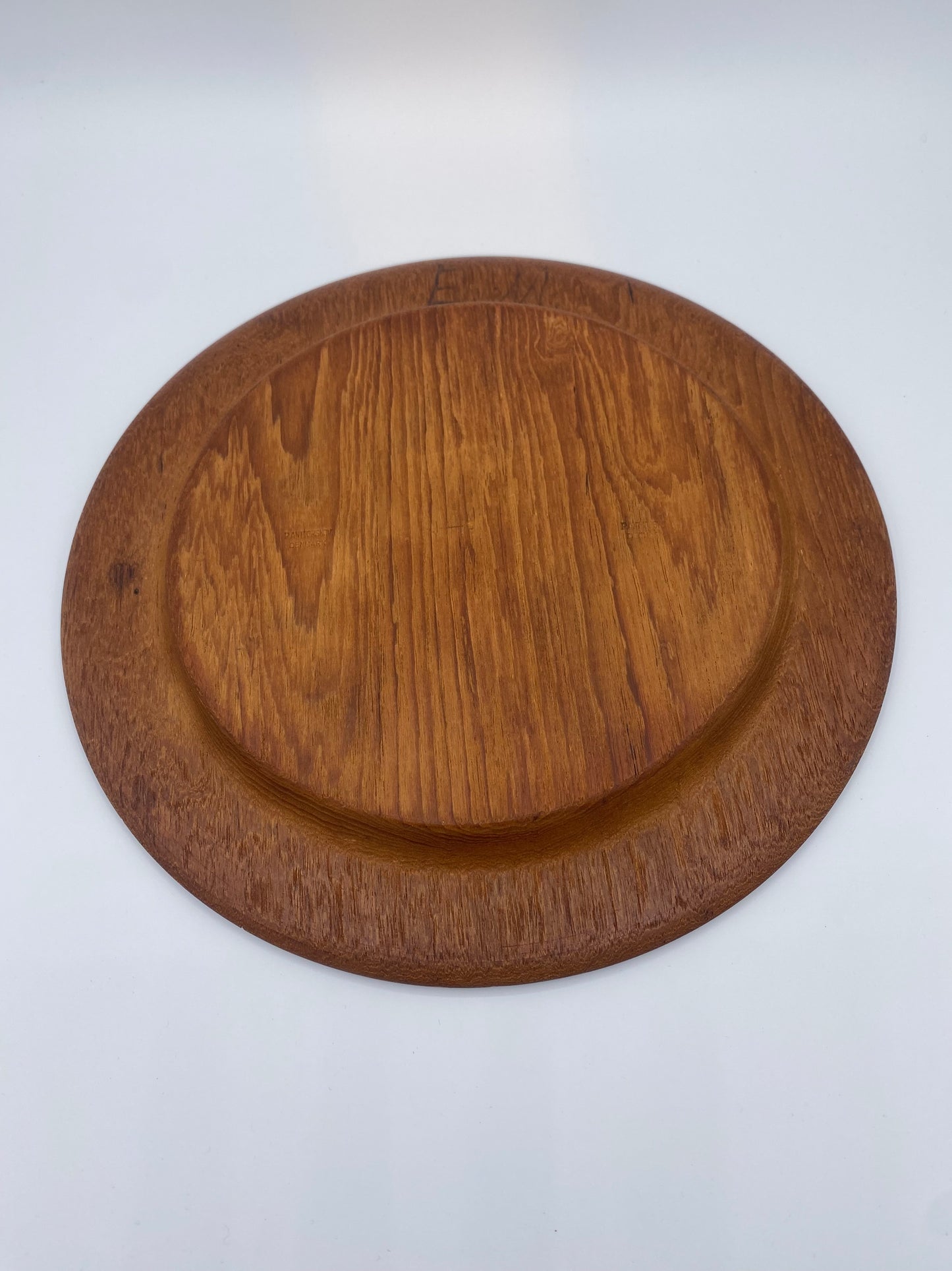 P.Antvorskov. Vintage dansk design teaktræ dæk tallerken. Fra midt 20.Årh