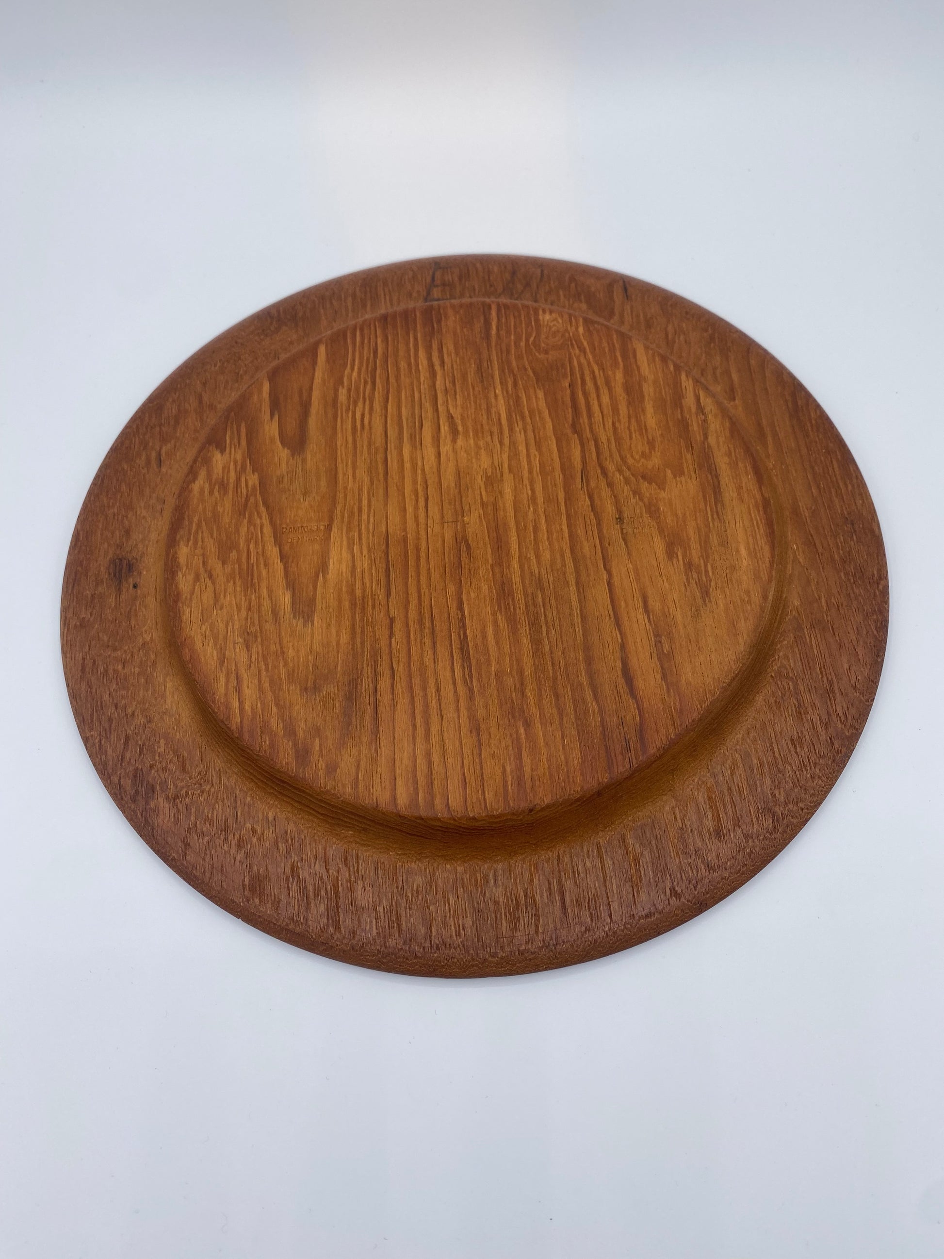 P.Antvorskov. Vintage dansk design teaktræ dæk tallerken. Fra midt 20.Årh