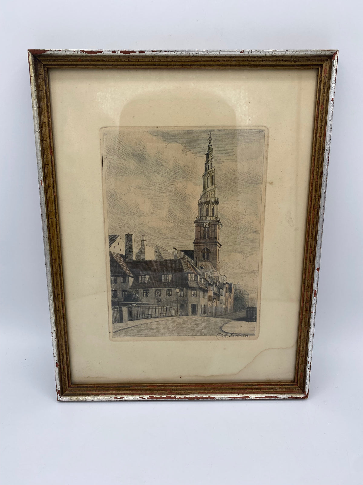 Et vintage billede af Vor Frelsers Kirke i København