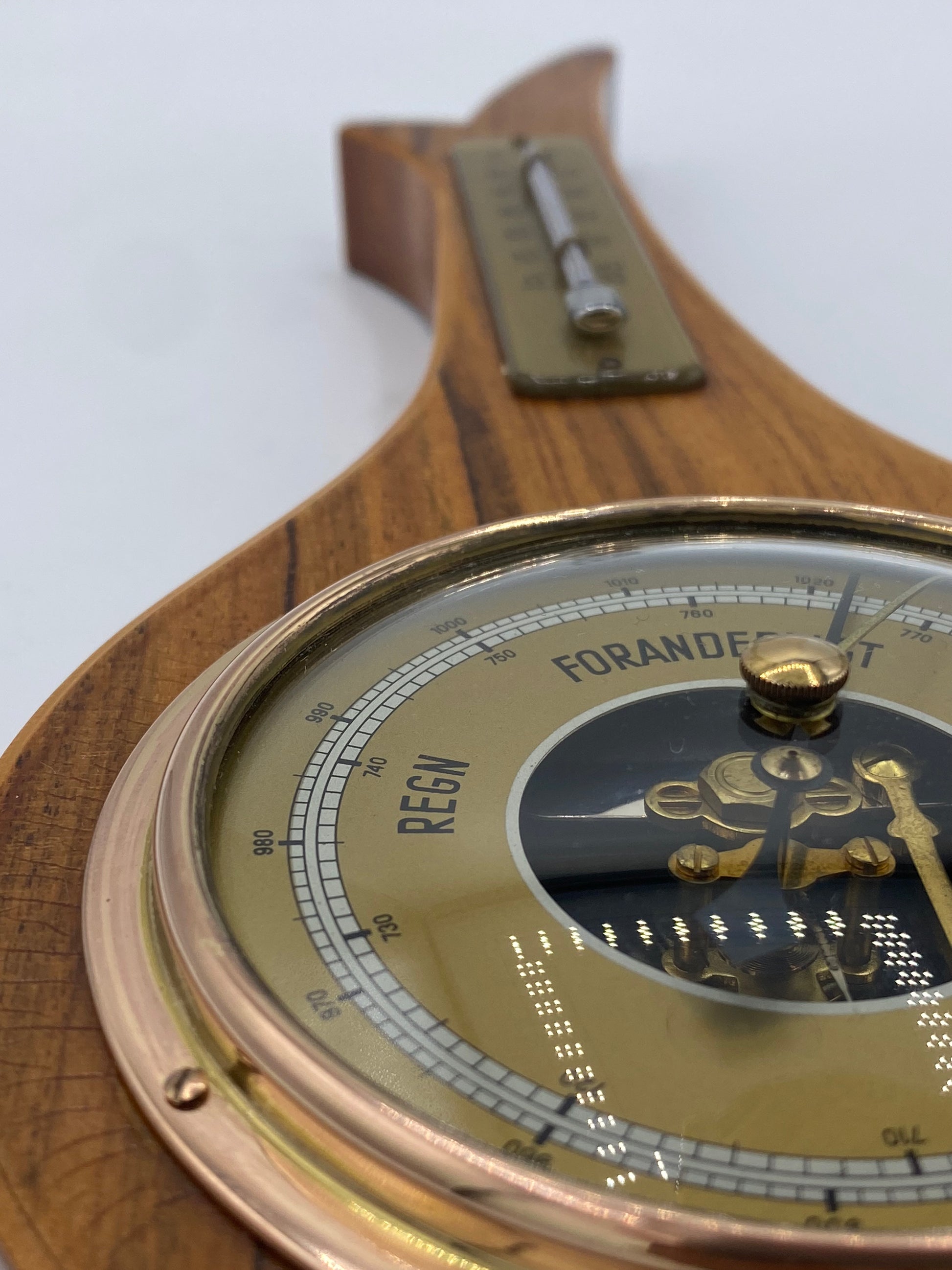 Vintage Barometer med Thermometer. Tyskland. Midt 20. Årh