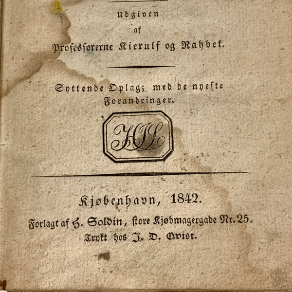 L. Stoud Platou. Fordbeskrivelse for Borger- og Almue-Skoler. Antikvarisk bog. Fra 1842.