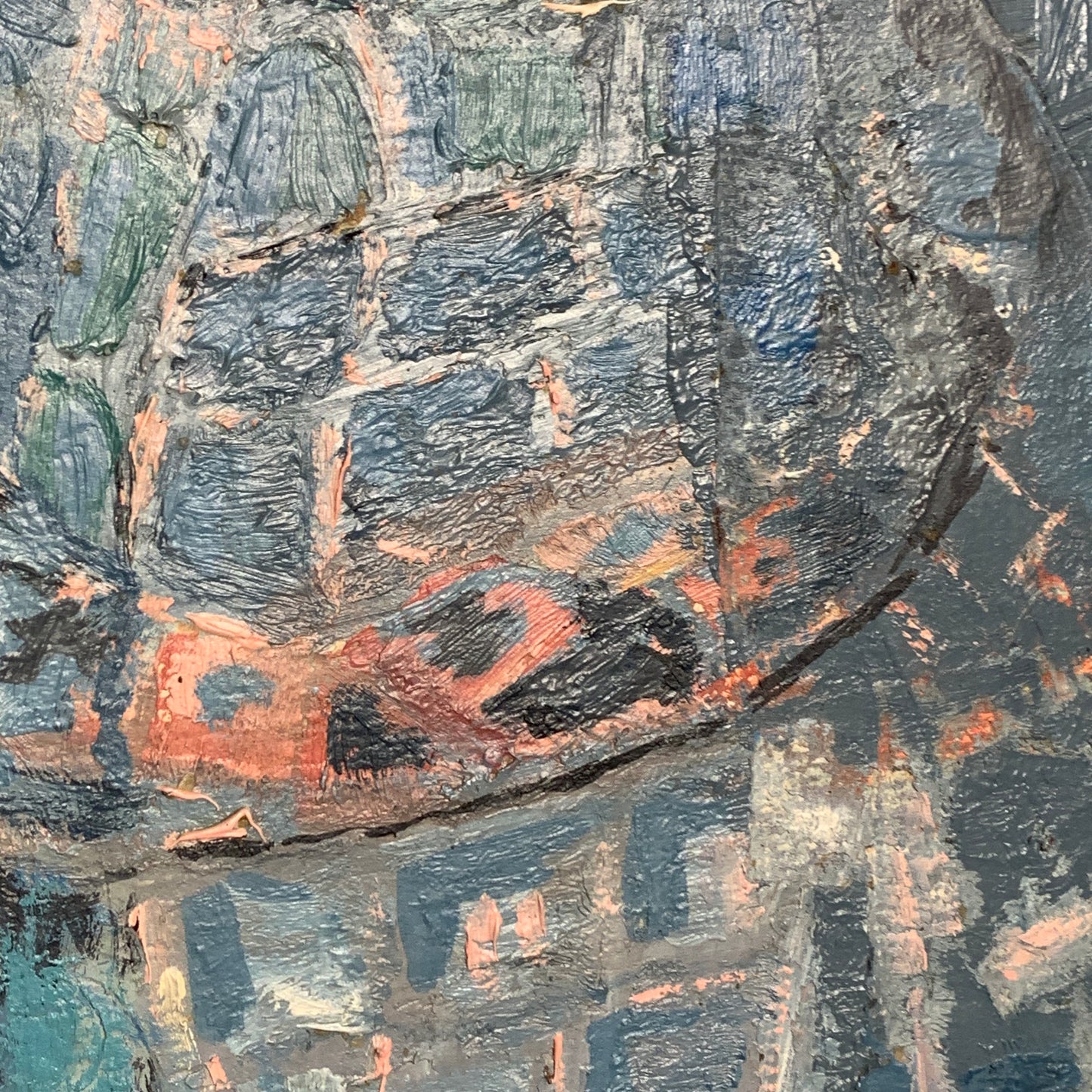 Else Hyldahl (f.193)Abstrakt oliemaleri på lærred, fra 1971.