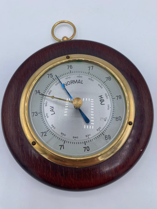 Vintage rundt Barometer. Danmark. Midt 20. Årh