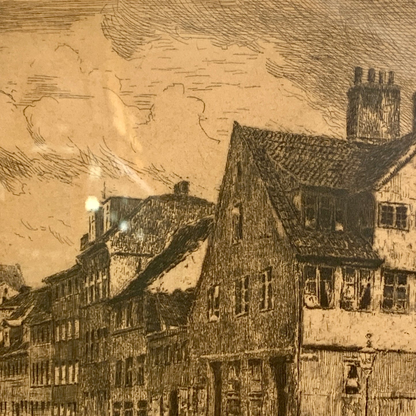 Hans Peter Storm (f.1878 til 1941.)Radering af gadeparti i København.