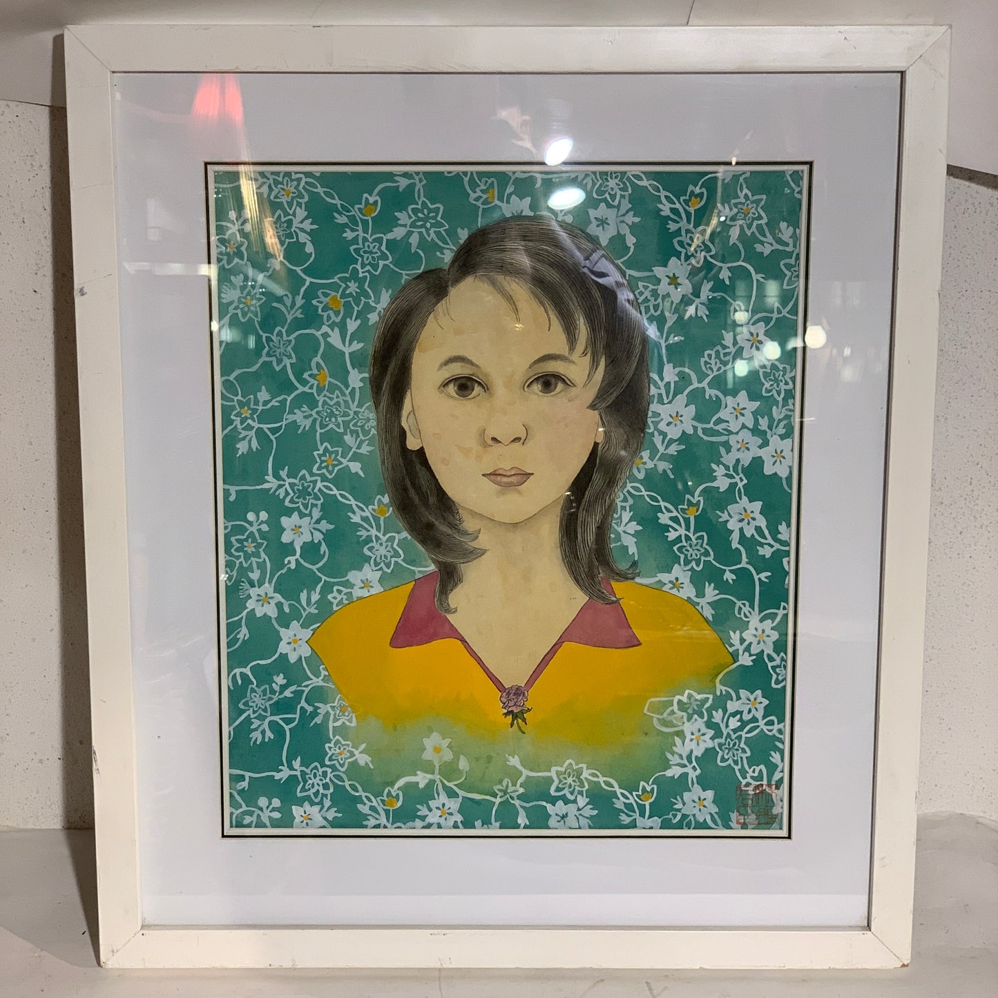 Traditional Chinese gouache painting, signed.