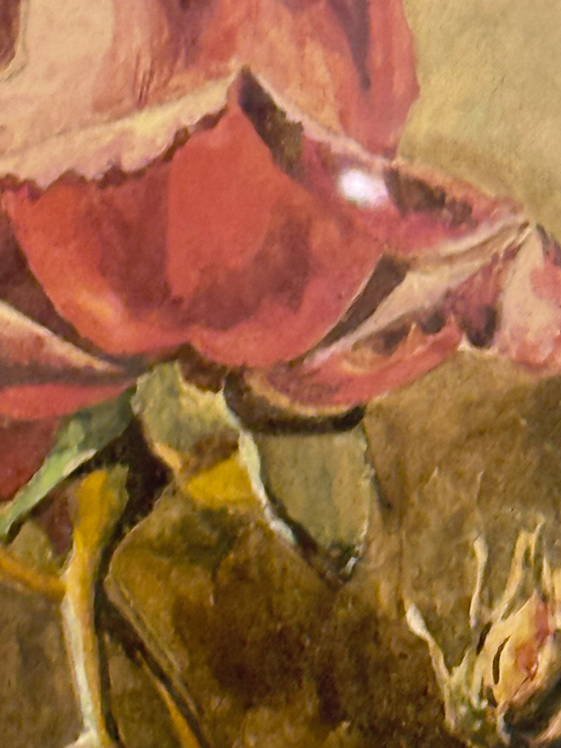 Emil Duelund. Gouache maleri af blomster stilleben. Fra 1950