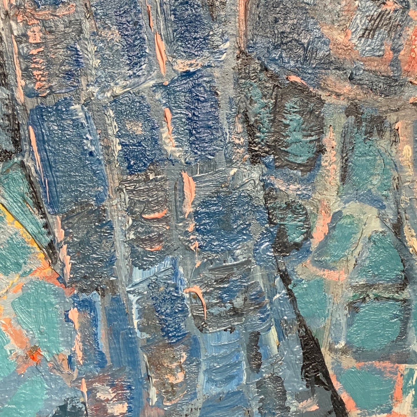 Else Hyldahl (f.193)Abstrakt oliemaleri på lærred, fra 1971.