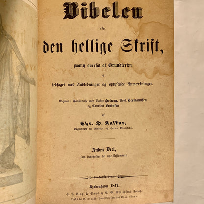 Biblen, Chr. H. Kalkar. Fra 1847. Det nye testamente.
