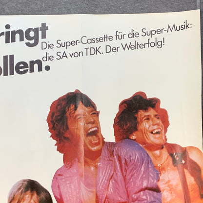 Vintage tysk Rolling Stones tour promo plakat, fra 1982.