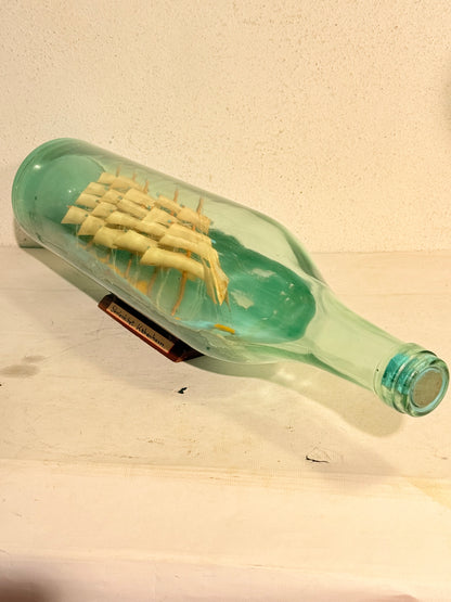 Antique large Danish bottle ship. School ship Copenhagen. Early 1900s.