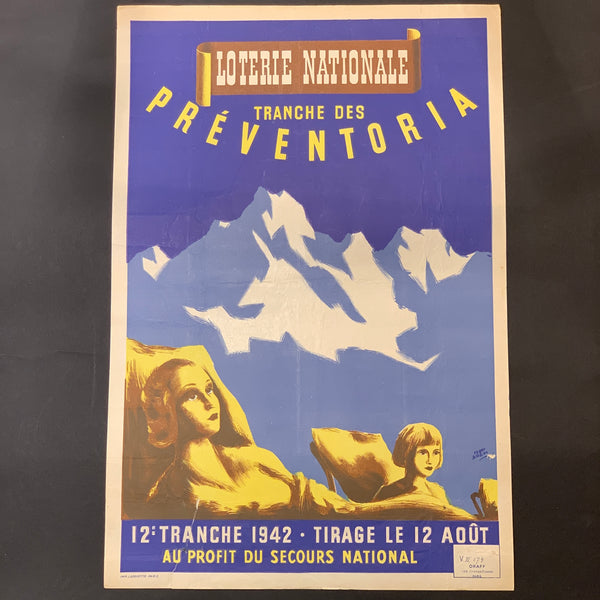 Fransk Roger Adam “Loterie Nationale”plakat, fra 1942.