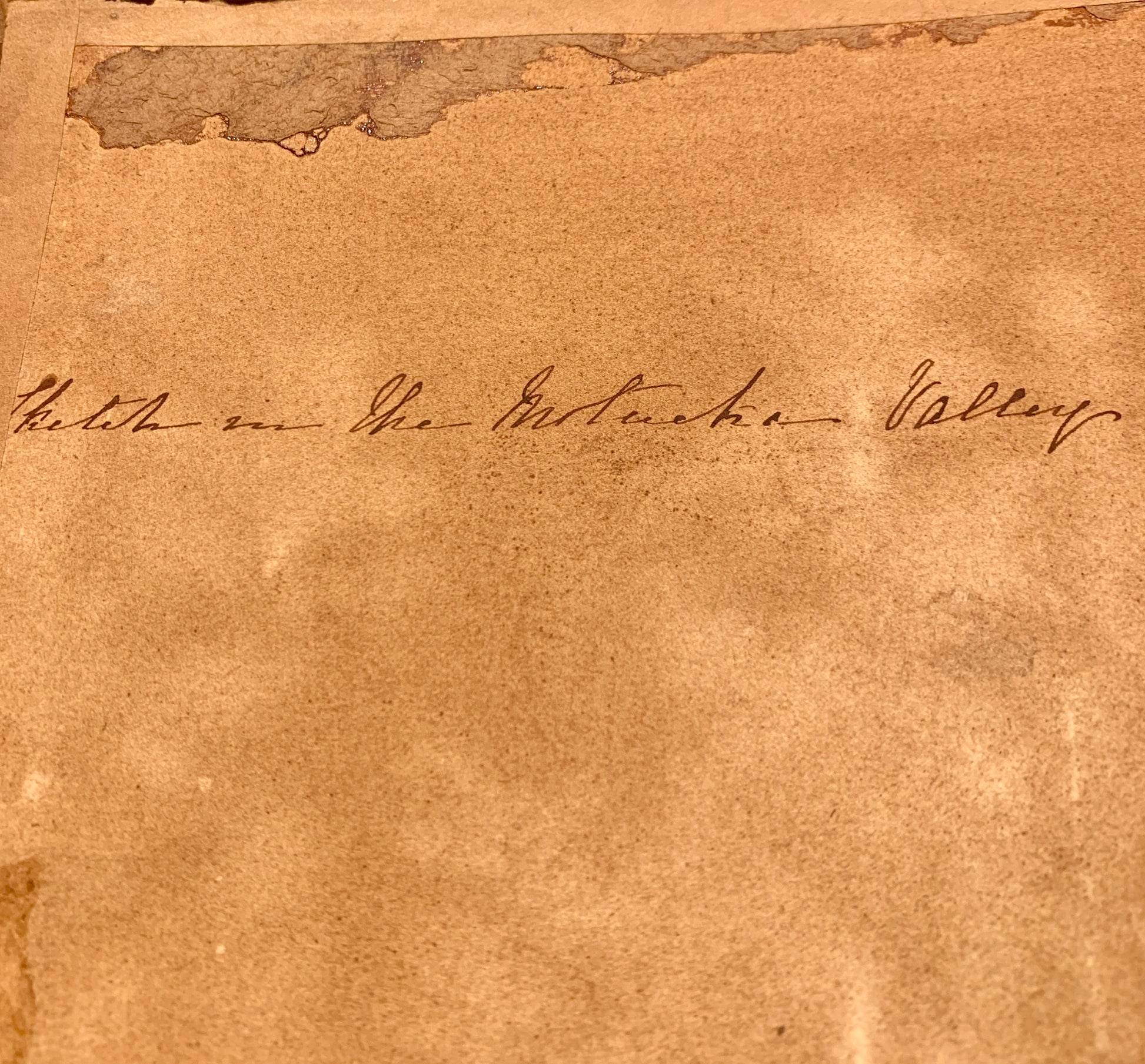 Antik akvarel maleri, USA, fra 1800 tallet