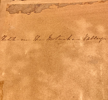 Antik akvarel maleri, USA, fra 1800 tallet