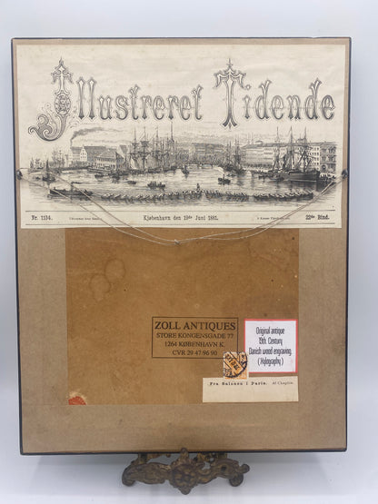 Fra Salonen i Paris. Antik dansk træsnitsgravering. Fra 1881