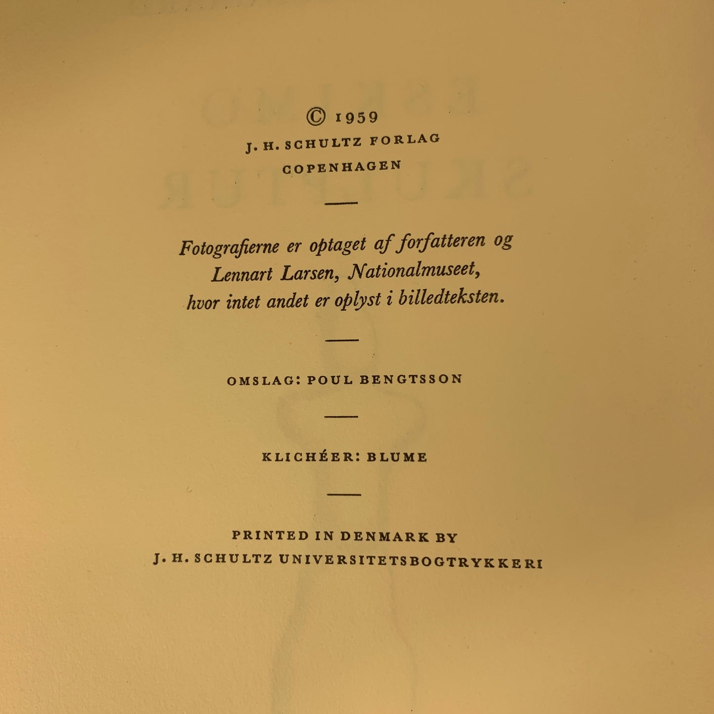 Jørgen Meldgaard, Eskimo skulptur, fra 1959. 1.Udg. 1.Oplag