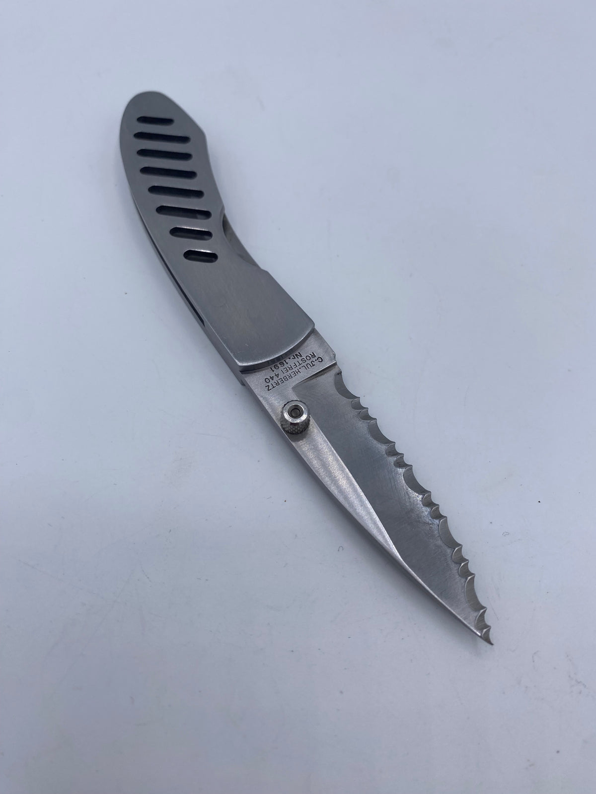 Herbertz foldekniv i rustfrit stål, model Nr. 1691. Tyskland. 20. Årh