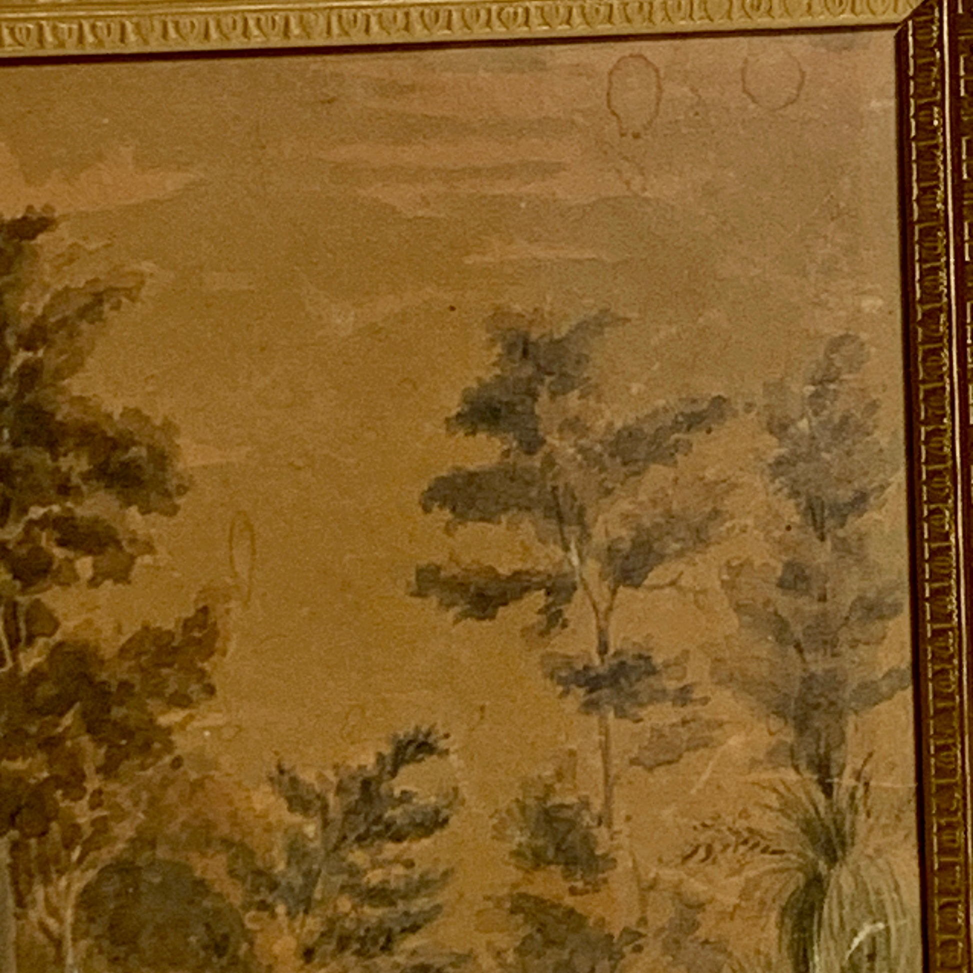 Antik akvarel maleri, USA, fra 1800 tallet
