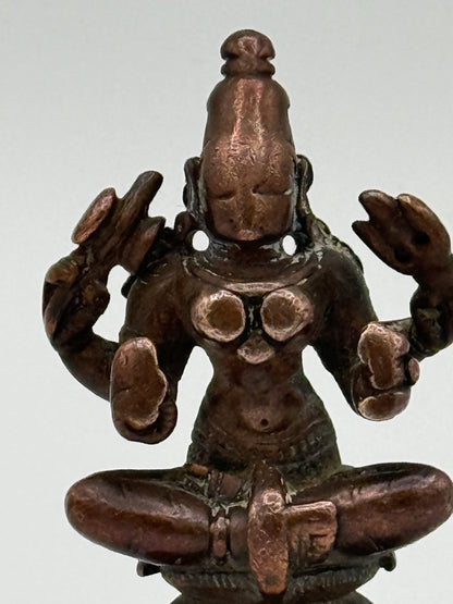 Antik Lakshmi kobber statue. Indien. Fra 17.-19. Århundrede. (Kopi)