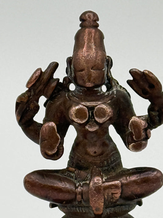 Antik Lakshmi kobber statue. Indien. Fra 17.-19. Århundrede. (Kopi)