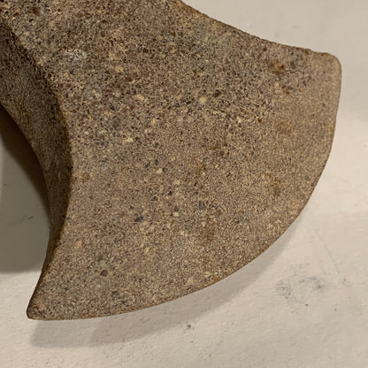 Danish Stone Age. Double-Bladed Axe with socket in rock, Tragtbægerkultur 4000-2800 BC.