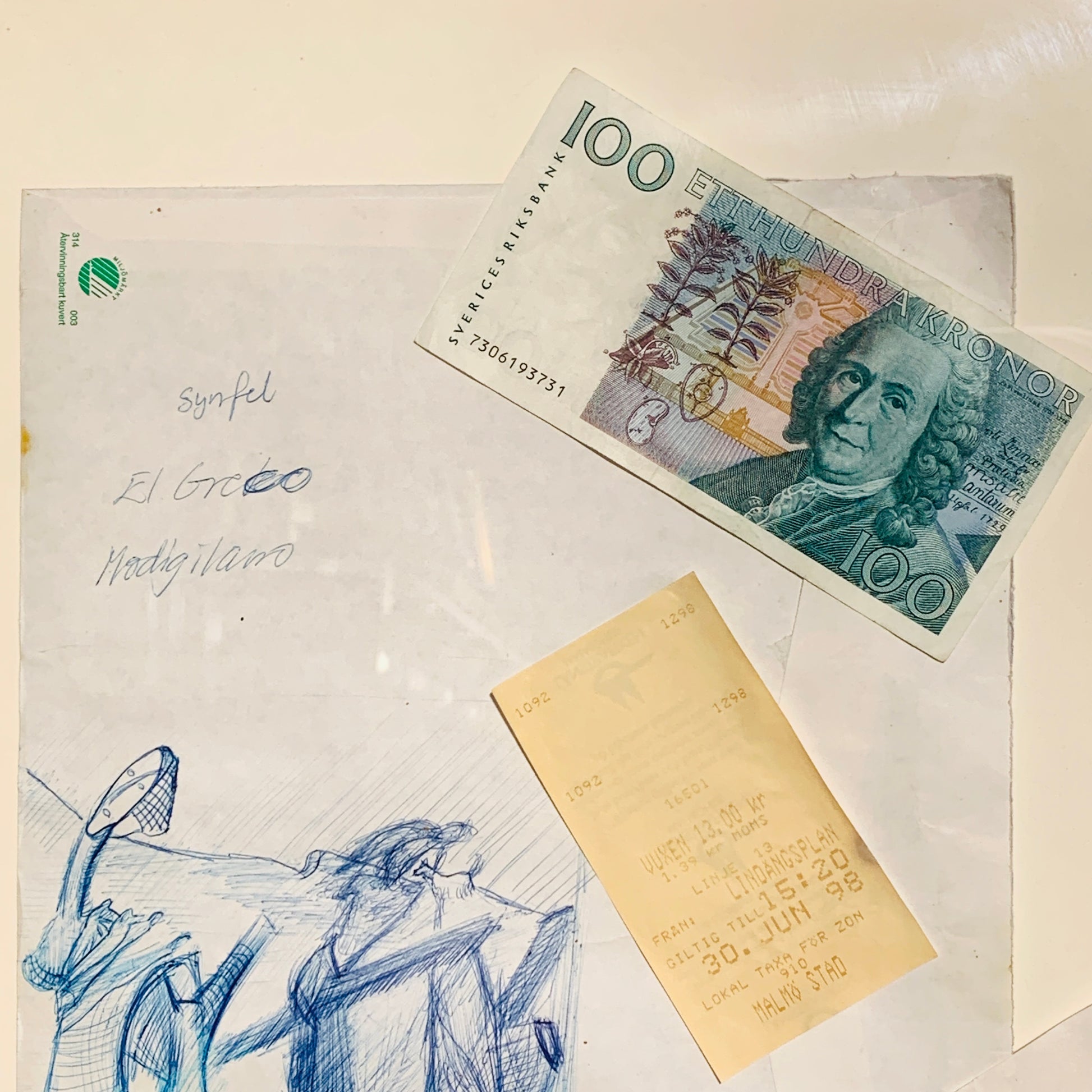 Svensk Mixed media kunst. Signeret BOR 98. Fra 1998