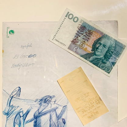 Svensk Mixed media kunst. Signeret BOR 98. Fra 1998