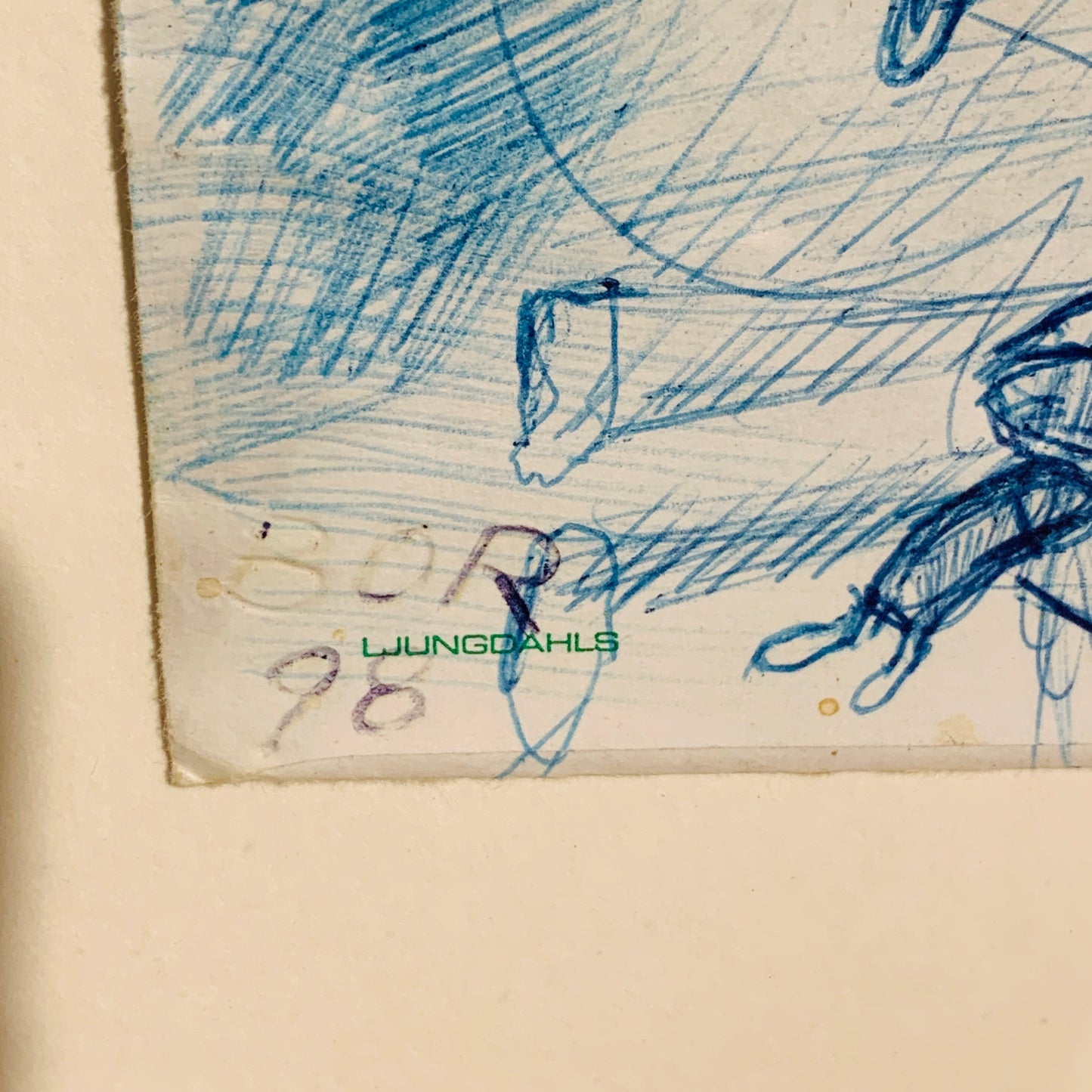 Svensk Mixed media kunst. Signeret BOR 98. Fra 1998