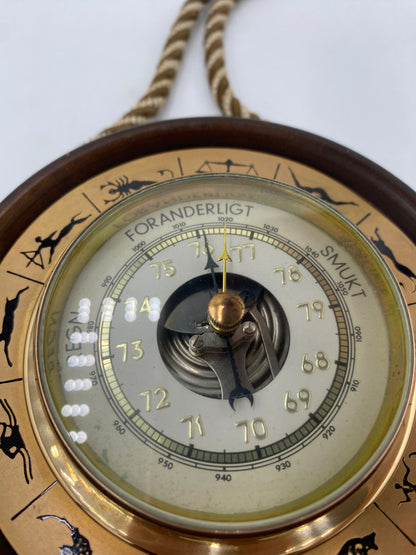 Vintage Barometer med Stjernetegn. Midt 20. årh