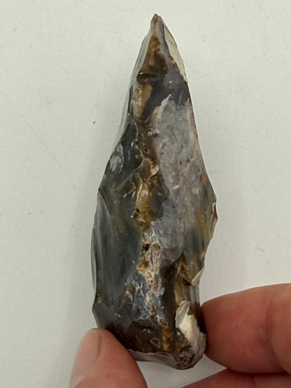 Dansk Stenalder. Kerneøkse med specialiseret æg, i flint. Jæger stenalder: 8800-4800 F.Kr