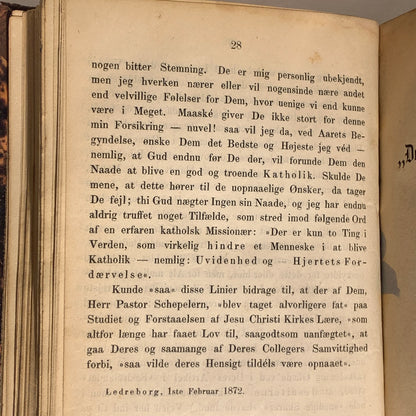 JLGrev Holstein et al. Antiquarian Danish/German collection of Catholic-Protestant debates, from 1845-1872.