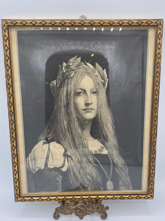 Vittoria Colonna. Antik dansk træsnitsgravering. Fra 1895