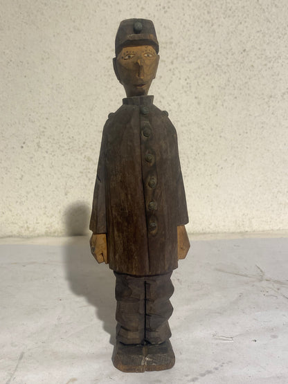 Vintage håndskåret mekanisk erotisk træfigur, svensk, ca. midt 1900-tallet