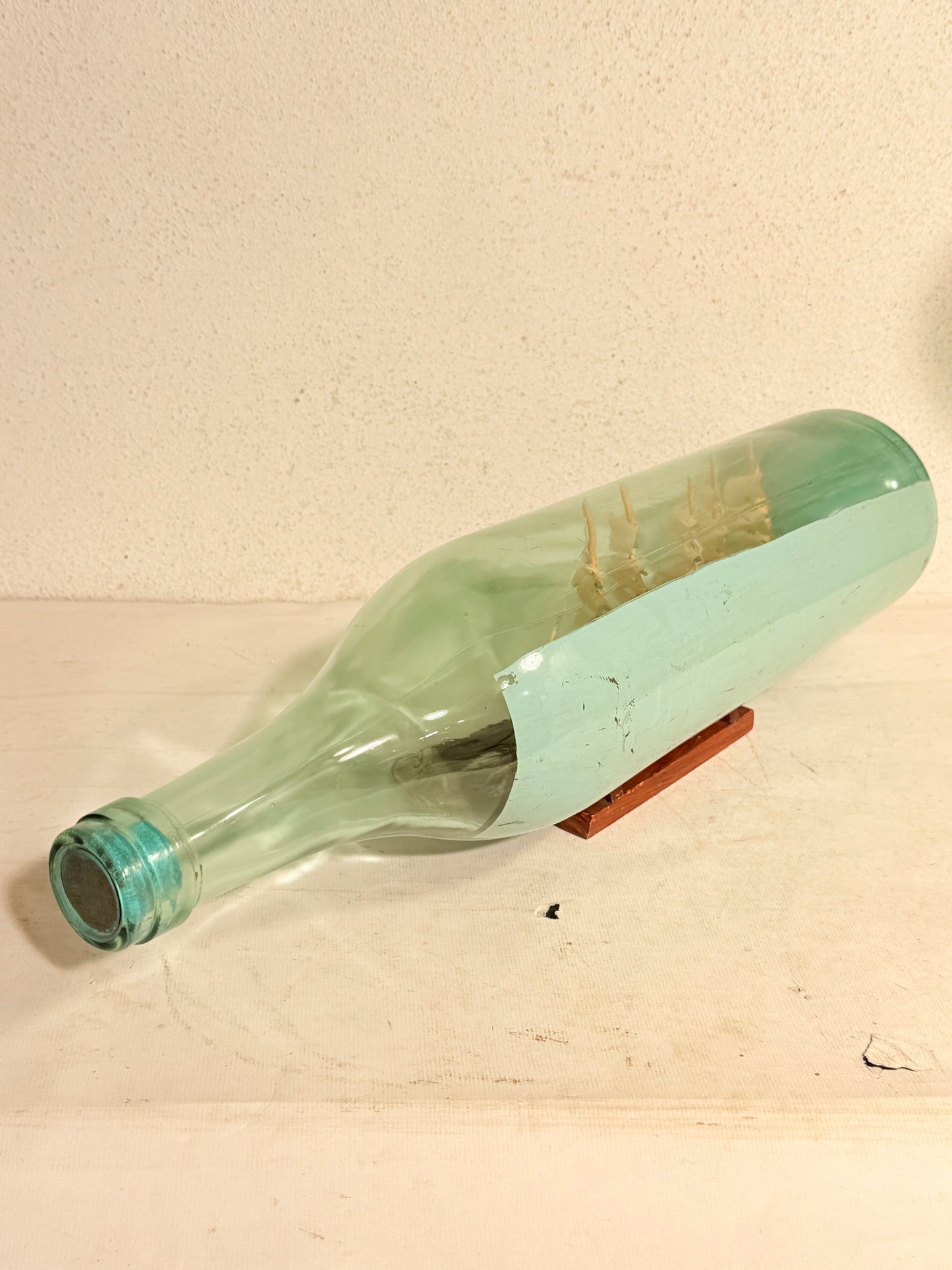 Antique large Danish bottle ship. School ship Copenhagen. Early 1900s.