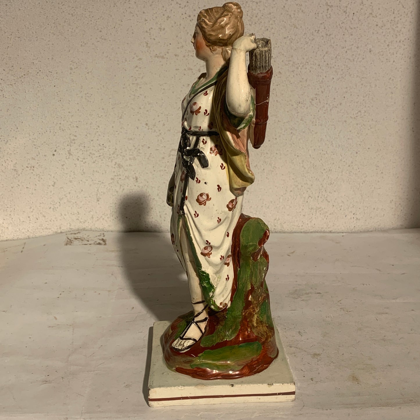 Antique Staffordshire Pearlware, Diana (Artemis), Goddess of the Hunt, from 1820.
