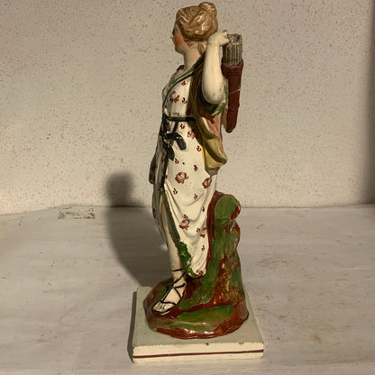 Antique Staffordshire Pearlware, Diana (Artemis), Goddess of the Hunt, from 1820.
