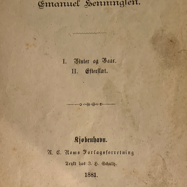 Emanuel Henningsen. Fra Jylland. Antikvarisk bog. 1.Udgave. 1.Oplag. Fra 1881.