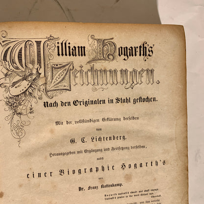 William Hogarth's Zeichnungen. Antikvarisk tysk bog. Fra 1857.
