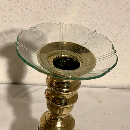 Antikke engelske messing lysestager, fra 1800 tallet.