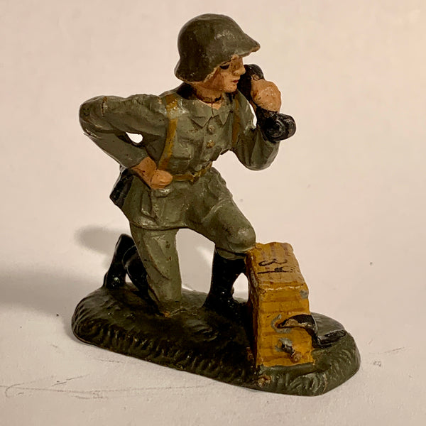 Lineol Dansk soldat m. Telefonkasse, fra 1930érne.
